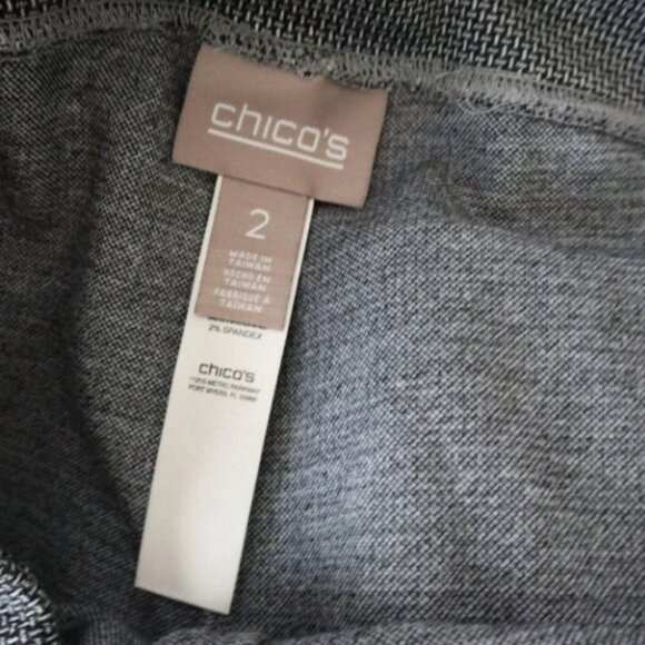 Chico's Black & White Pull on Elastic Pants - Size 2 - Picture 4 of 4